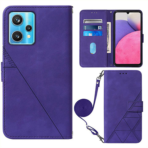 Funda de Cuero Cartera con Soporte Carcasa Y02B para Realme 9 Pro 5G Morado