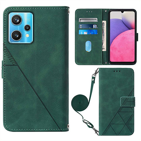 Funda de Cuero Cartera con Soporte Carcasa Y02B para Realme 9 Pro+ Plus 5G Verde