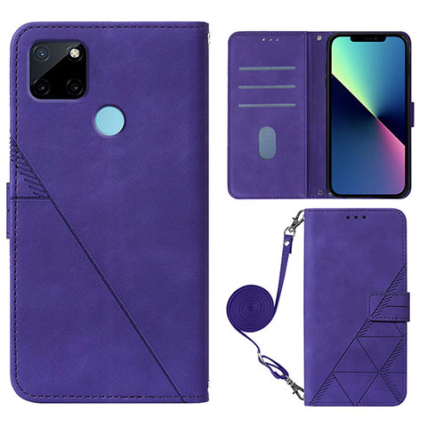 Funda de Cuero Cartera con Soporte Carcasa Y02B para Realme C25Y India Morado