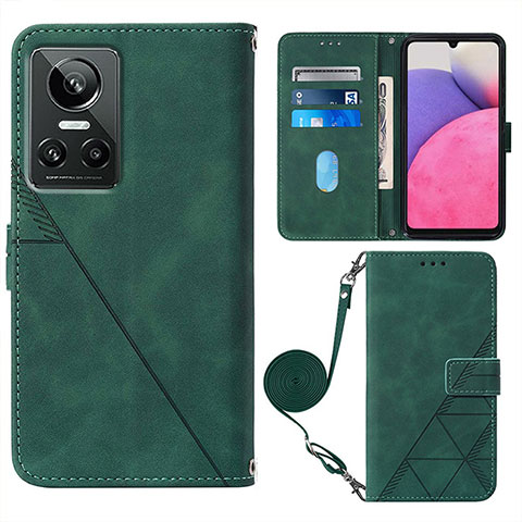 Funda de Cuero Cartera con Soporte Carcasa Y02B para Realme GT Neo3 5G Verde