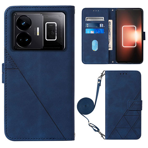 Funda de Cuero Cartera con Soporte Carcasa Y02B para Realme GT Neo5 240W 5G Azul