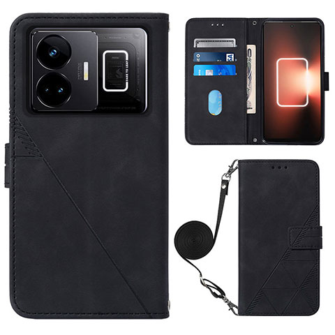 Funda de Cuero Cartera con Soporte Carcasa Y02B para Realme GT Neo5 240W 5G Negro