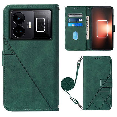 Funda de Cuero Cartera con Soporte Carcasa Y02B para Realme GT Neo6 5G Verde