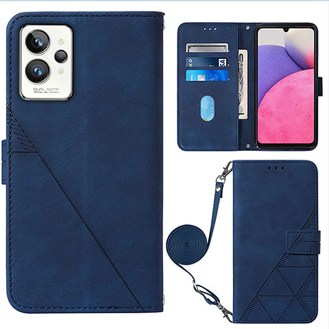 Funda de Cuero Cartera con Soporte Carcasa Y02B para Realme GT2 Pro 5G Azul