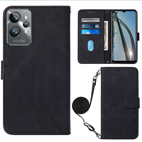 Funda de Cuero Cartera con Soporte Carcasa Y02B para Realme GT2 Pro 5G Negro