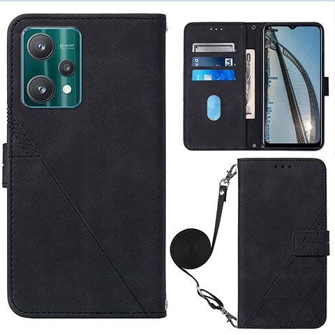 Funda de Cuero Cartera con Soporte Carcasa Y02B para Realme V25 5G Negro