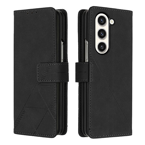 Funda de Cuero Cartera con Soporte Carcasa Y02B para Samsung Galaxy Z Fold5 5G Negro