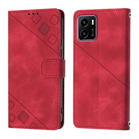 Funda de Cuero Cartera con Soporte Carcasa Y02B para Vivo iQOO U5x Rojo