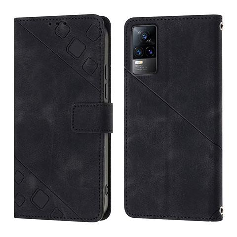 Funda de Cuero Cartera con Soporte Carcasa Y02B para Vivo V21e 4G Negro