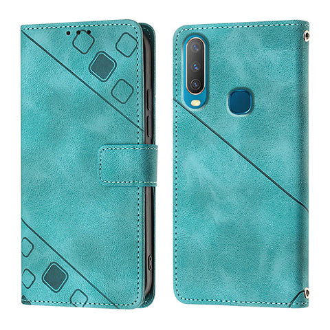 Funda de Cuero Cartera con Soporte Carcasa Y02B para Vivo Y15 Verde