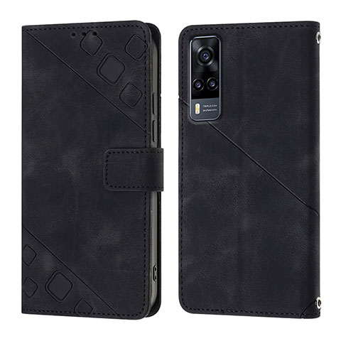 Funda de Cuero Cartera con Soporte Carcasa Y02B para Vivo Y51 (2021) Negro