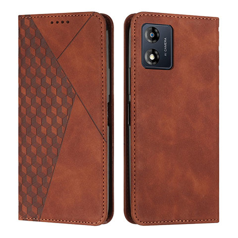 Funda de Cuero Cartera con Soporte Carcasa Y02X para Motorola Moto E13 Marron