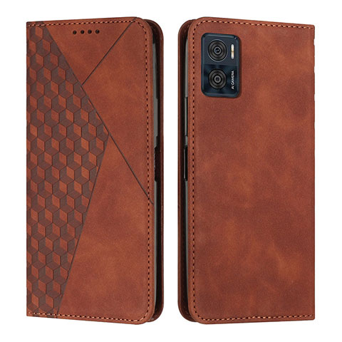 Funda de Cuero Cartera con Soporte Carcasa Y02X para Motorola Moto E22i Marron