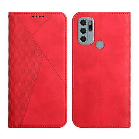 Funda de Cuero Cartera con Soporte Carcasa Y02X para Motorola Moto G60s Rojo