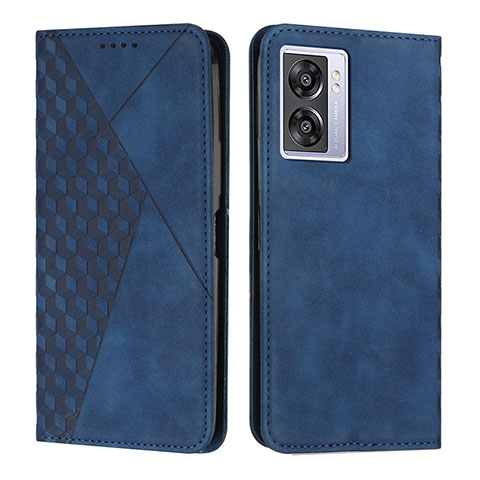 Funda de Cuero Cartera con Soporte Carcasa Y02X para Oppo A56S 5G Azul