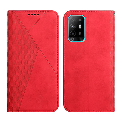 Funda de Cuero Cartera con Soporte Carcasa Y02X para Oppo A94 5G Rojo