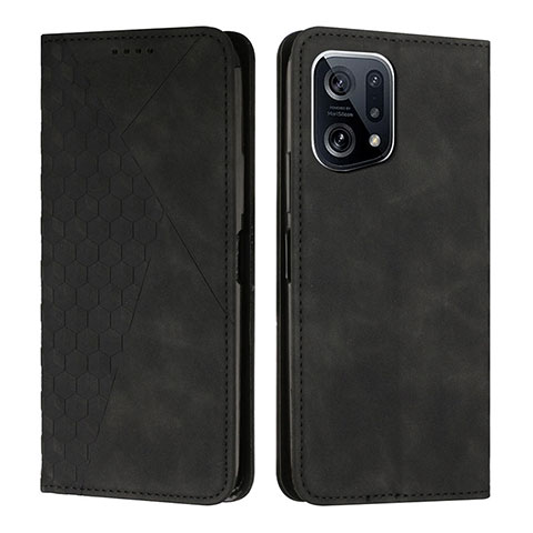 Funda de Cuero Cartera con Soporte Carcasa Y02X para Oppo Find X5 5G Negro