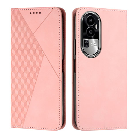 Funda de Cuero Cartera con Soporte Carcasa Y02X para Oppo Reno10 Pro+ Plus 5G Oro Rosa