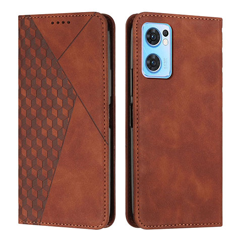 Funda de Cuero Cartera con Soporte Carcasa Y02X para Oppo Reno7 5G Marron