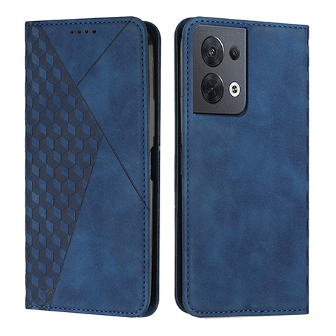 Funda de Cuero Cartera con Soporte Carcasa Y02X para Oppo Reno9 5G Azul