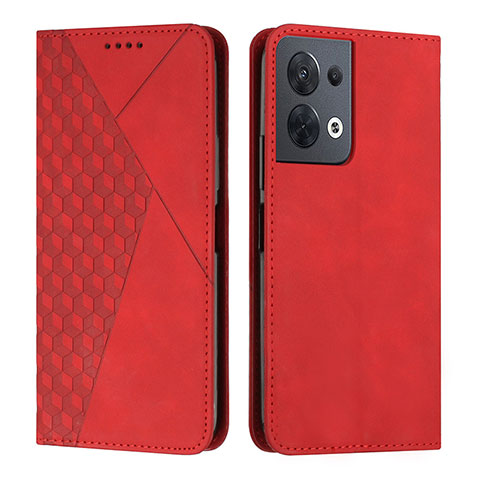 Funda de Cuero Cartera con Soporte Carcasa Y02X para Oppo Reno9 5G Rojo