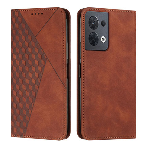 Funda de Cuero Cartera con Soporte Carcasa Y02X para Oppo Reno9 Pro 5G Marron