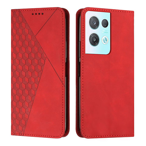 Funda de Cuero Cartera con Soporte Carcasa Y02X para Oppo Reno9 Pro+ Plus 5G Rojo