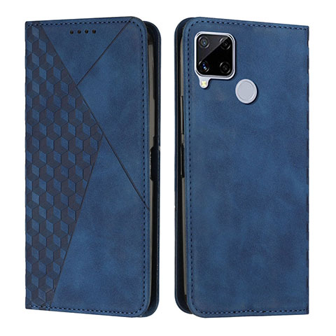 Funda de Cuero Cartera con Soporte Carcasa Y02X para Realme C12 Azul