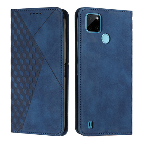 Funda de Cuero Cartera con Soporte Carcasa Y02X para Realme C21Y Azul