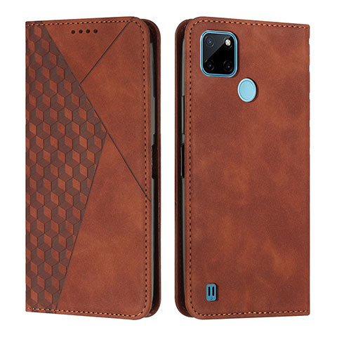 Funda de Cuero Cartera con Soporte Carcasa Y02X para Realme C21Y Marron