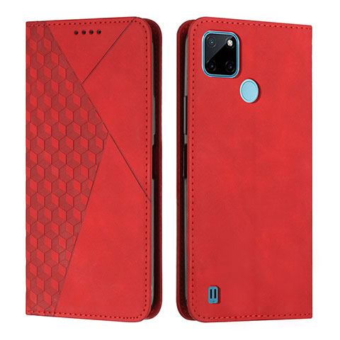 Funda de Cuero Cartera con Soporte Carcasa Y02X para Realme C25Y India Rojo