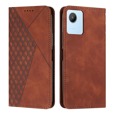 Funda de Cuero Cartera con Soporte Carcasa Y02X para Realme C30 Marron