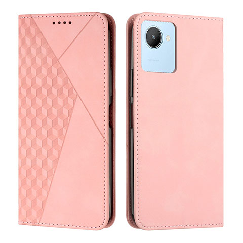 Funda de Cuero Cartera con Soporte Carcasa Y02X para Realme C30 Oro Rosa