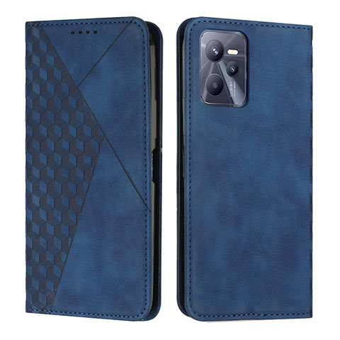 Funda de Cuero Cartera con Soporte Carcasa Y02X para Realme C35 Azul