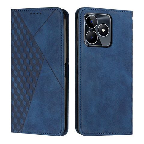 Funda de Cuero Cartera con Soporte Carcasa Y02X para Realme C53 Azul