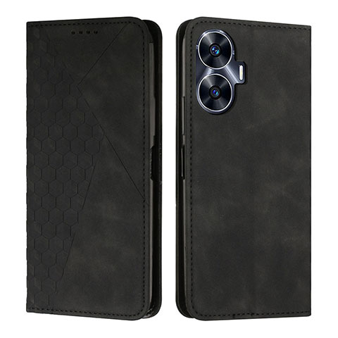 Funda de Cuero Cartera con Soporte Carcasa Y02X para Realme C55 Negro