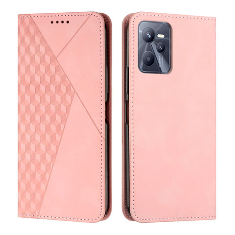 Funda de Cuero Cartera con Soporte Carcasa Y02X para Realme Narzo 50A Prime Oro Rosa