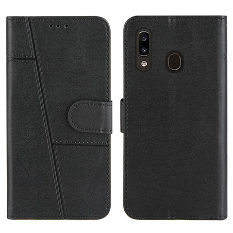 Funda de Cuero Cartera con Soporte Carcasa Y02X para Samsung Galaxy A20 Negro