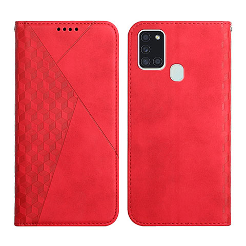 Funda de Cuero Cartera con Soporte Carcasa Y02X para Samsung Galaxy A21s Rojo