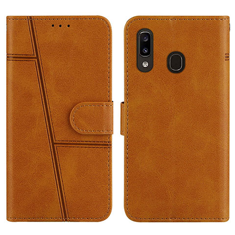 Funda de Cuero Cartera con Soporte Carcasa Y02X para Samsung Galaxy A30 Marron Claro