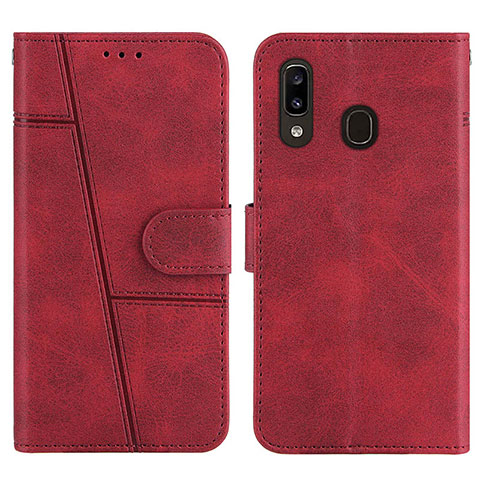 Funda de Cuero Cartera con Soporte Carcasa Y02X para Samsung Galaxy A30 Rojo