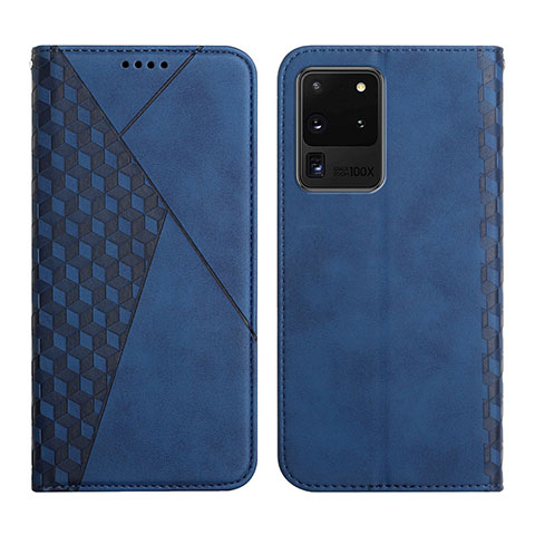 Funda de Cuero Cartera con Soporte Carcasa Y02X para Samsung Galaxy S20 Ultra 5G Azul