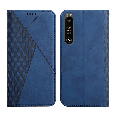 Funda de Cuero Cartera con Soporte Carcasa Y02X para Sony Xperia 1 III Azul