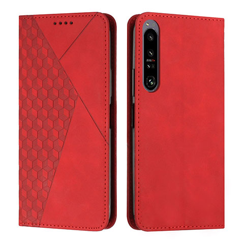 Funda de Cuero Cartera con Soporte Carcasa Y02X para Sony Xperia 1 IV Rojo