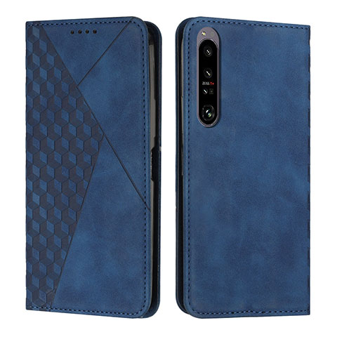 Funda de Cuero Cartera con Soporte Carcasa Y02X para Sony Xperia 1 IV SO-51C Azul