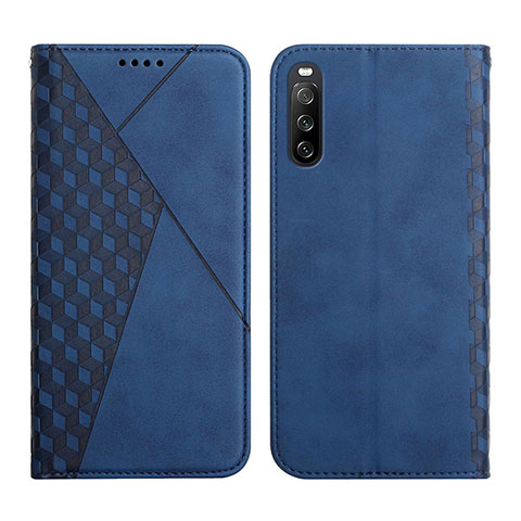 Funda de Cuero Cartera con Soporte Carcasa Y02X para Sony Xperia 10 III Azul