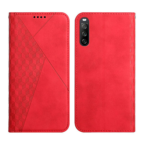 Funda de Cuero Cartera con Soporte Carcasa Y02X para Sony Xperia 10 III Lite Rojo