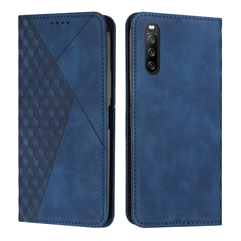 Funda de Cuero Cartera con Soporte Carcasa Y02X para Sony Xperia 10 IV SO-52C Azul