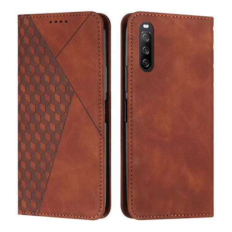 Funda de Cuero Cartera con Soporte Carcasa Y02X para Sony Xperia 10 IV SOG07 Marron