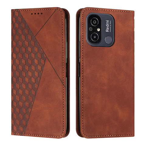 Funda de Cuero Cartera con Soporte Carcasa Y02X para Xiaomi Poco C55 Marron